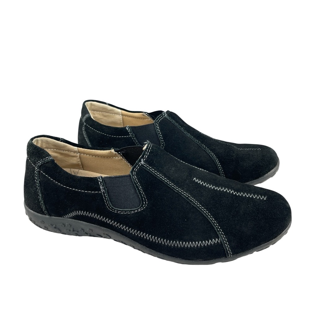 Spring Step Youthful Women's‎ Loafers EU 39 US 8.5 Black Suede Slip On Shoes